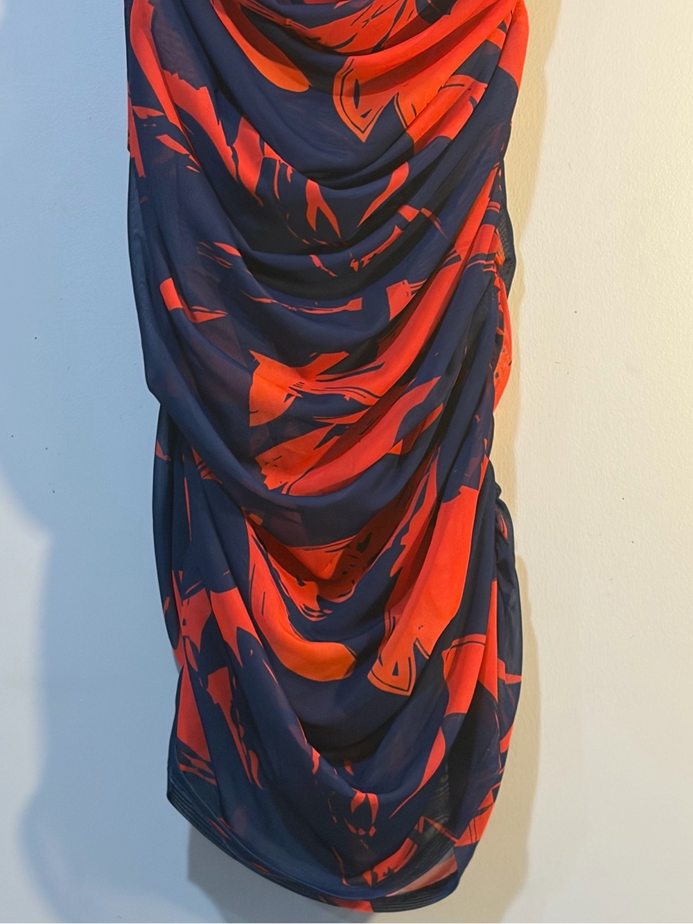 Revolve LAMARQUE Heatwave Abstract Print Ruched Mesh Midi Skirt Size L - Picture 4 of 10